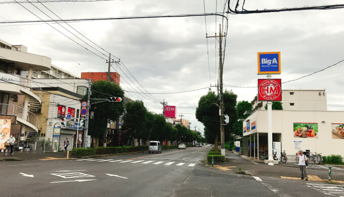せんげん台駅西口ビッグA前交差点